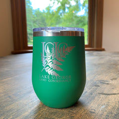 12-oz green insulated tumbler, etched LGLC logo
