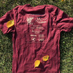 Back of 2020 Amy's Race shirt with sponsor logos