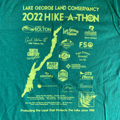 2022 Hike-A-Thon shirt back with sponsor logos